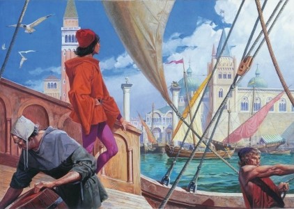 Marco Polo a Venezia (disegno, fonte Ansa - Immagine tratta dal Web)